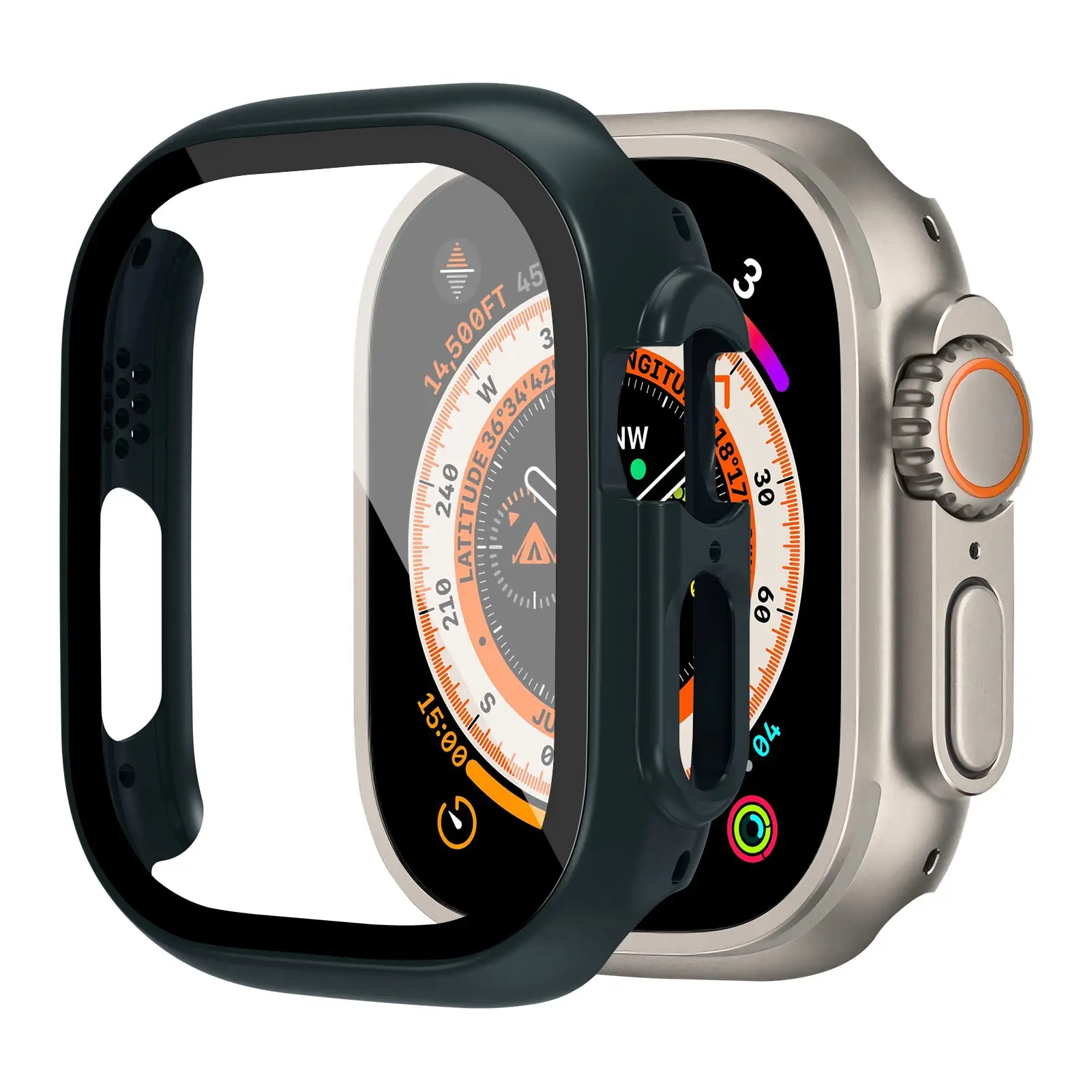 Premium Tempered Glass Screen Protector with Durable PC Bumper for Smartwatch - iWatch Series Accessories