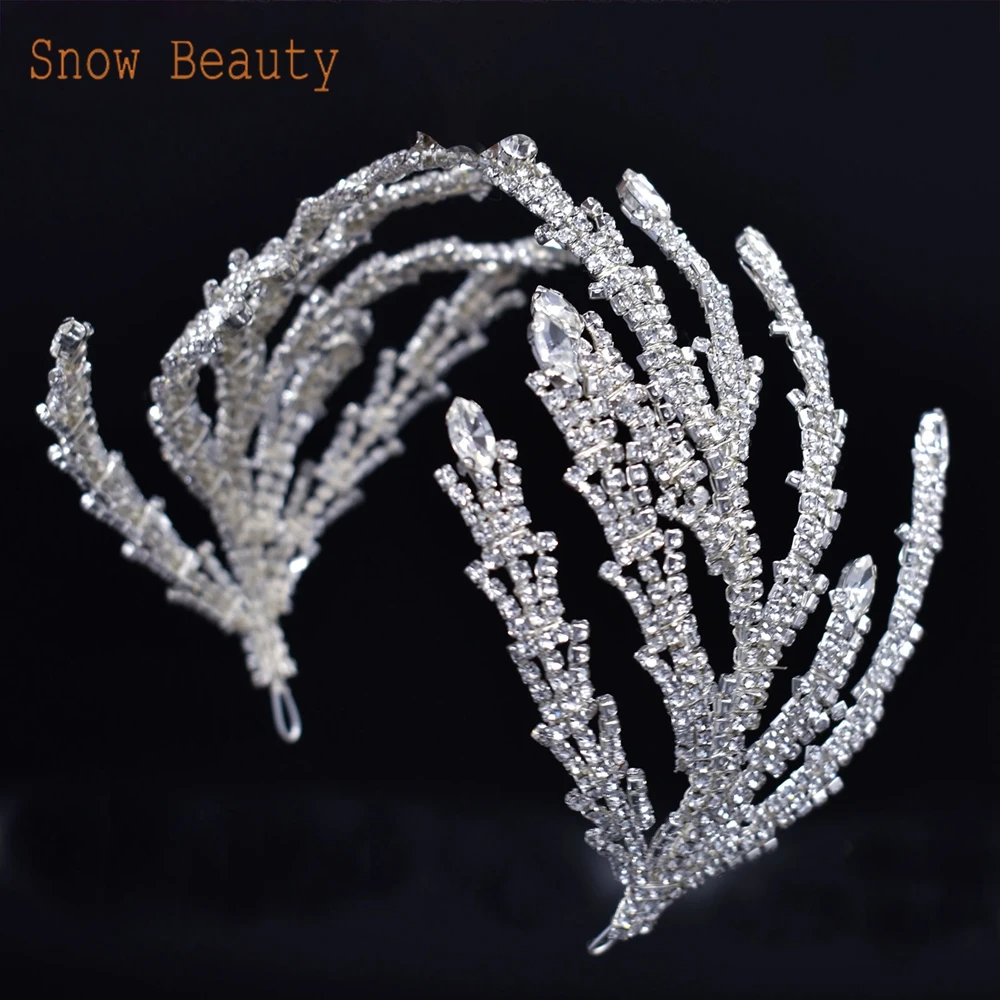 DZ072 Handmade Wedding Headpieces for Women Rhinestone Bridal Headband Luxury Wedding Hair Accessories for Bride and Bridesmaids