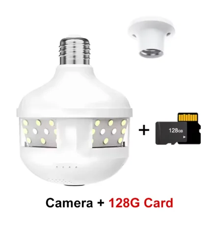 4MP WIFI E27 Bulb V380 Pro Security Camera Full Color Night Vision Two Way