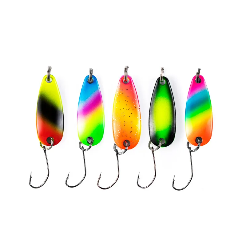 6pcs Fishing Spoons Lure Hard Baits with Hooks Fishing Spinners Kit for  Trout Metal Jig Lures, Trout Fishing Tackle Kit, for Outdoor Fishing