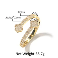 THE BLING KING Double Four Leaf Clover Cuff Bracelet For Women Prong Setting Baguette Cubic Zirconia Bangle Luxury Y2K Jewelry 2