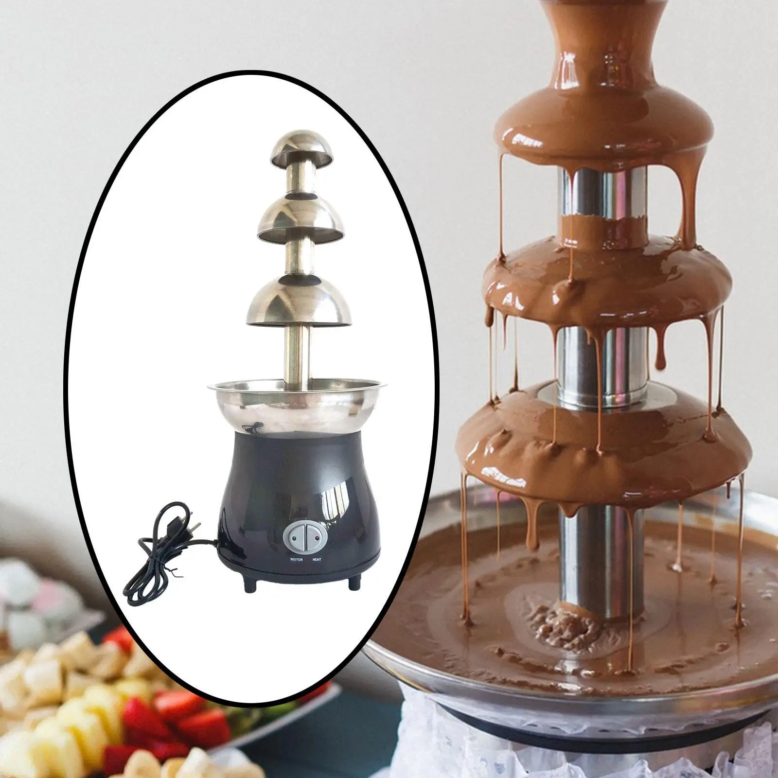 Chocolate Fountain Sturdy Stainless Steel Melting Pot for Candy Cheese Party