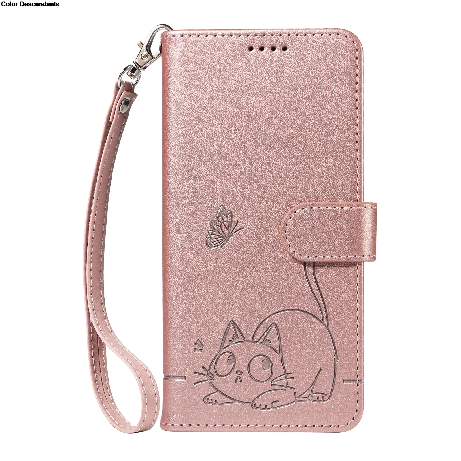 Adorable Cat Leather Wallet Phone Case - Cute Flip Cover Design