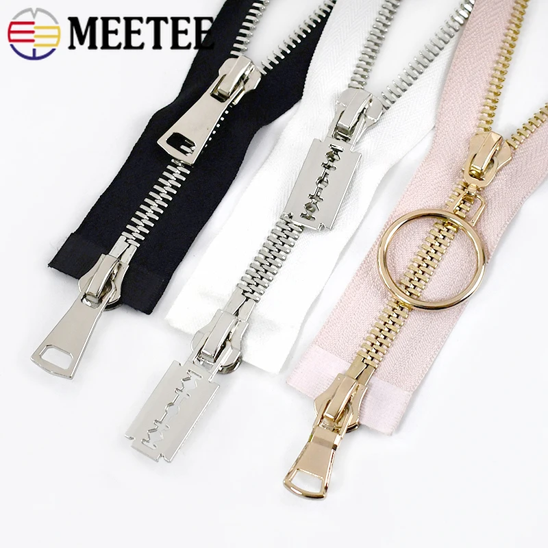OPEN END Metal Polished Silver Teeth Zips No 3 Weight Zipper PS3OE ...
