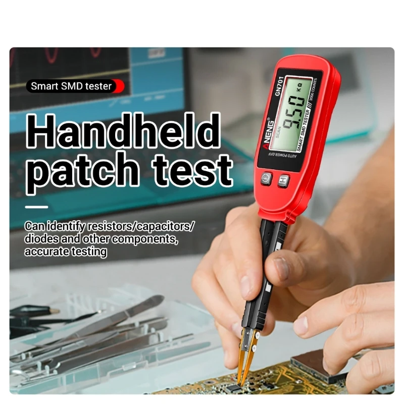 E5BE SMDTester 디지털 핀셋 저항 커패시턴스 다이오드 테스트 미터 카운트