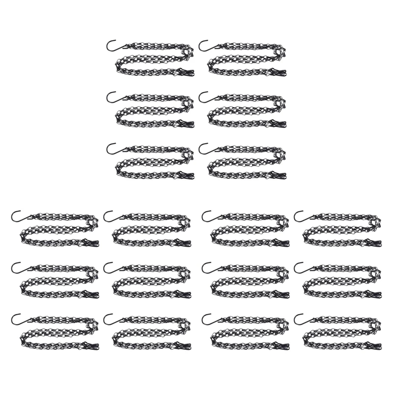 

18 Pack Hanging Chain, HEAVY DUTY 50Cm Hanging Flower Basket Replacement Chain -3 Point Garden Plant Hanger