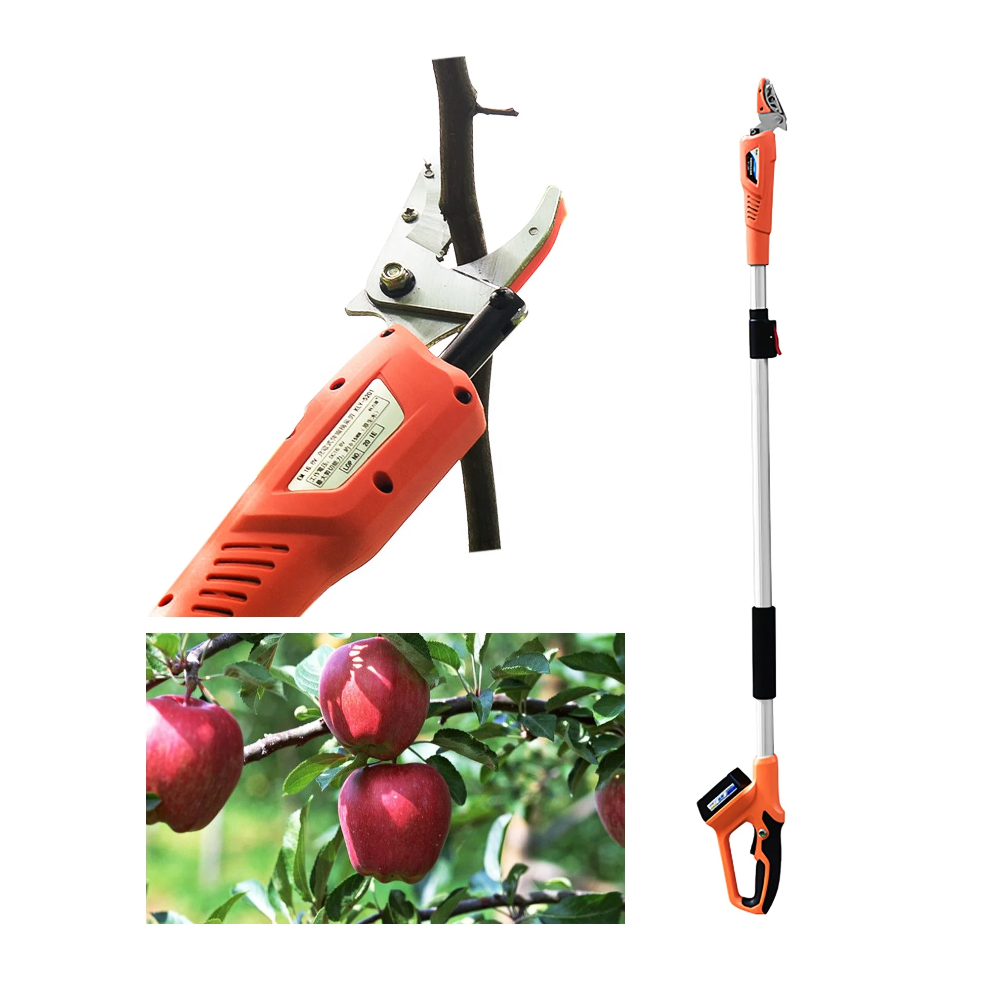 2 M Telescopic High Branch Fruit Picking Shears Multifunctional Electric Fruit Tree Pruning Scissors