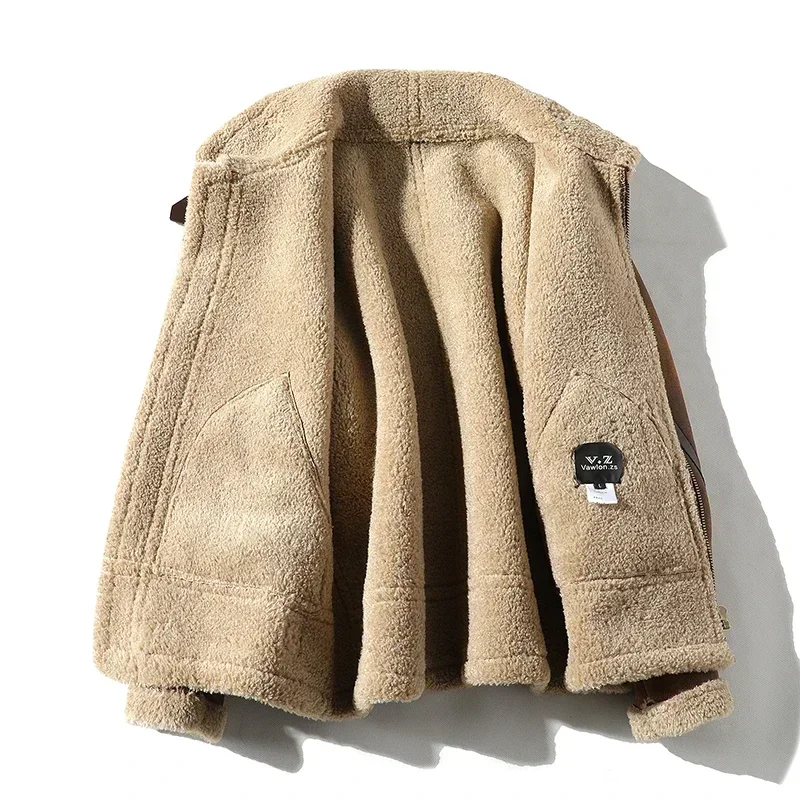 سترة جلدية للرجال لخريف وشتاء 2024 ماركة راقية بال...