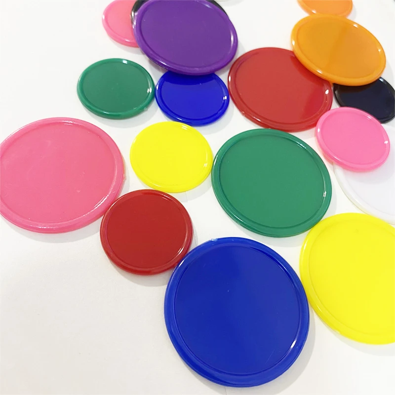 PS Plastic Chips Markers Token Poker Chips Plastic Game Coins For Family Club Board Games Teaching 9 Colours 100Pcs 25mm 37mm