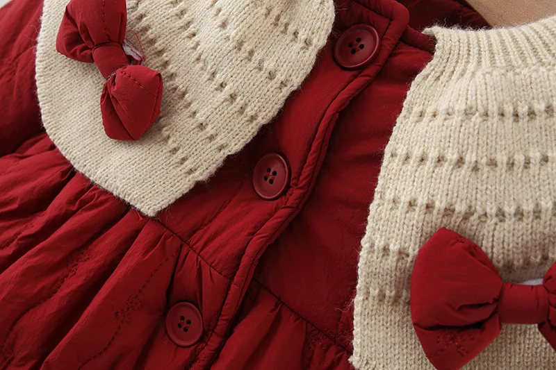 Girls Red Parkas Winter Coat Fur Jacket