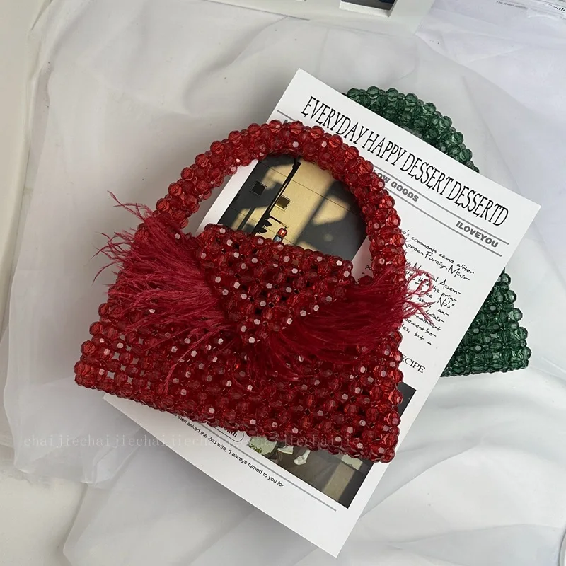 Women Pearl Handmade Bag Beaded Totes Evening Bags Clutch Wallet Magic Handbags Ladies Wedding Bridal Handbag Party Purse