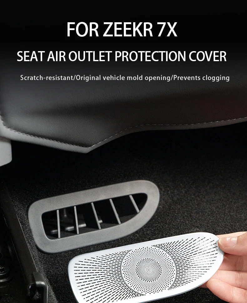 For ZEEKR 7X Air outlet protection cover under the seat Metal dust cover Anti-cl