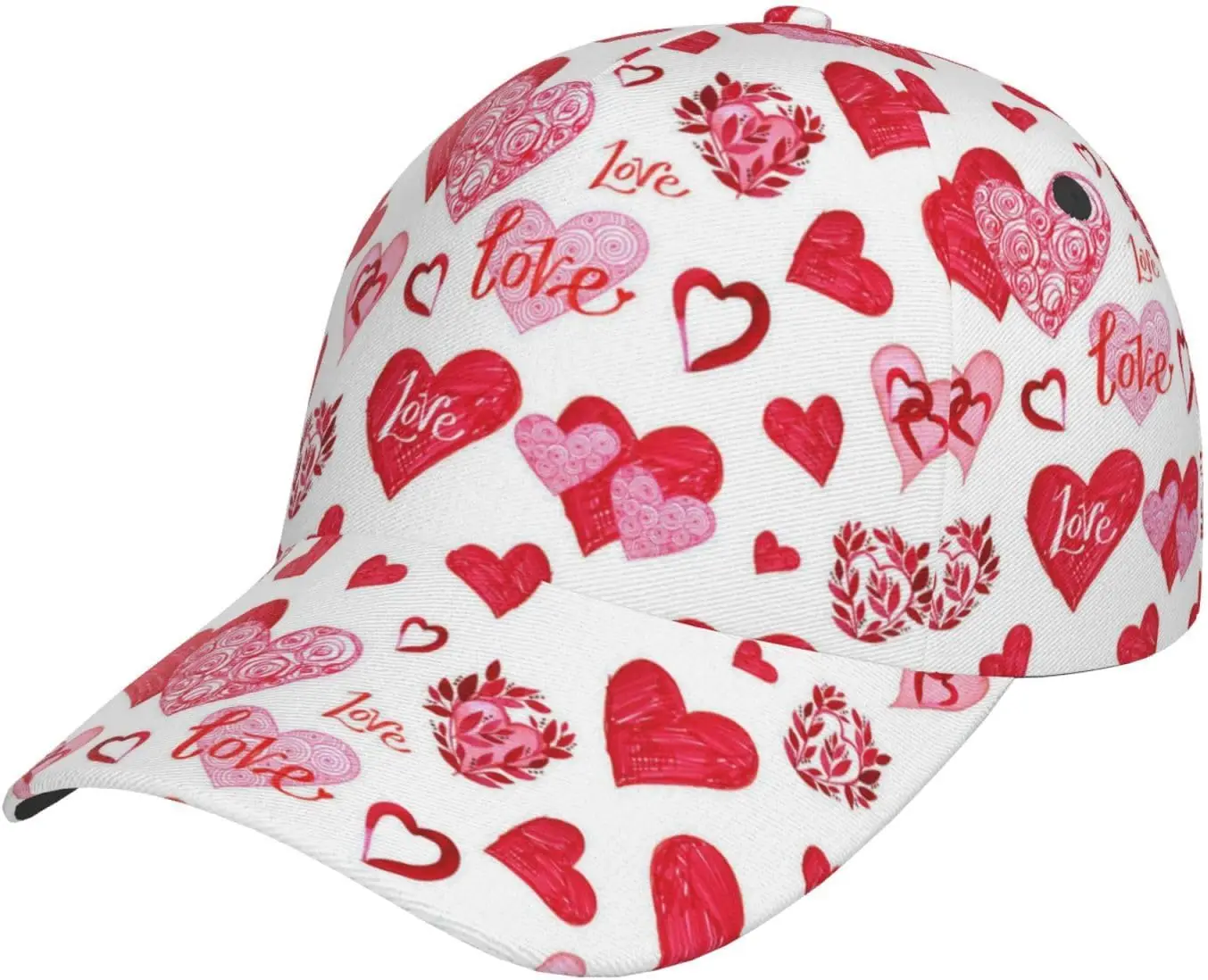 

Cute Valentine's Day Hearts Baseball Cap Men Women Valentines Hearts Hat Adjustable Sports Fashion Sun Hat