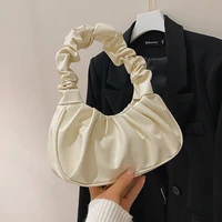 Fashion Pleated Handlebags for Women PU Cloud Bags Leisure Armpit Bag Shopping Shoulder Bags Dumpling Handbag Female Hand Bags - Image 3