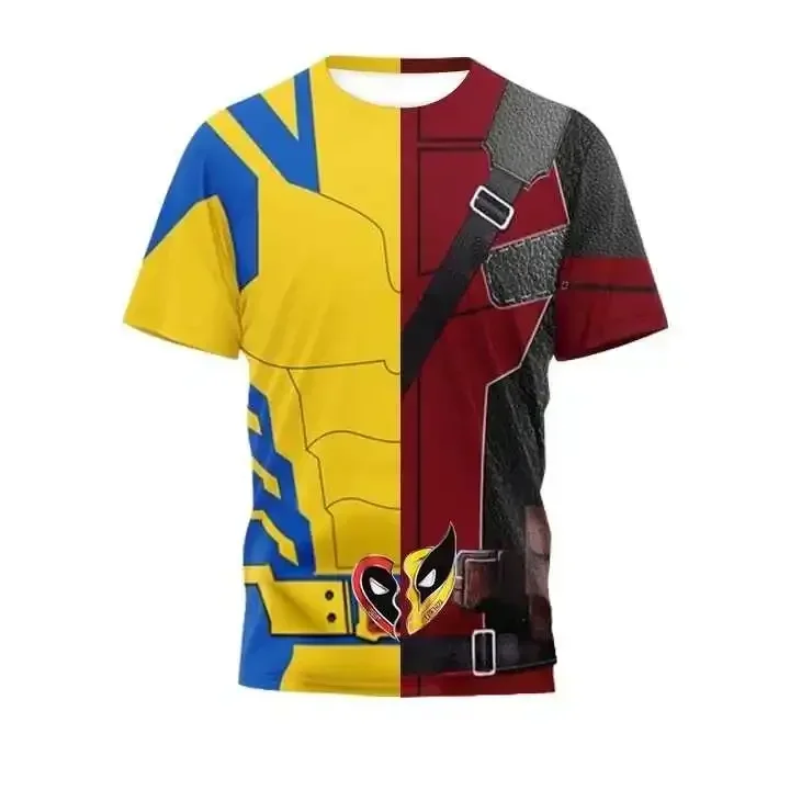 Deadpool Wolverine T Shirt Men 3 Costume Adult Kids Summer Short Sleeve Superhero Training Uniform Tracksuit Top