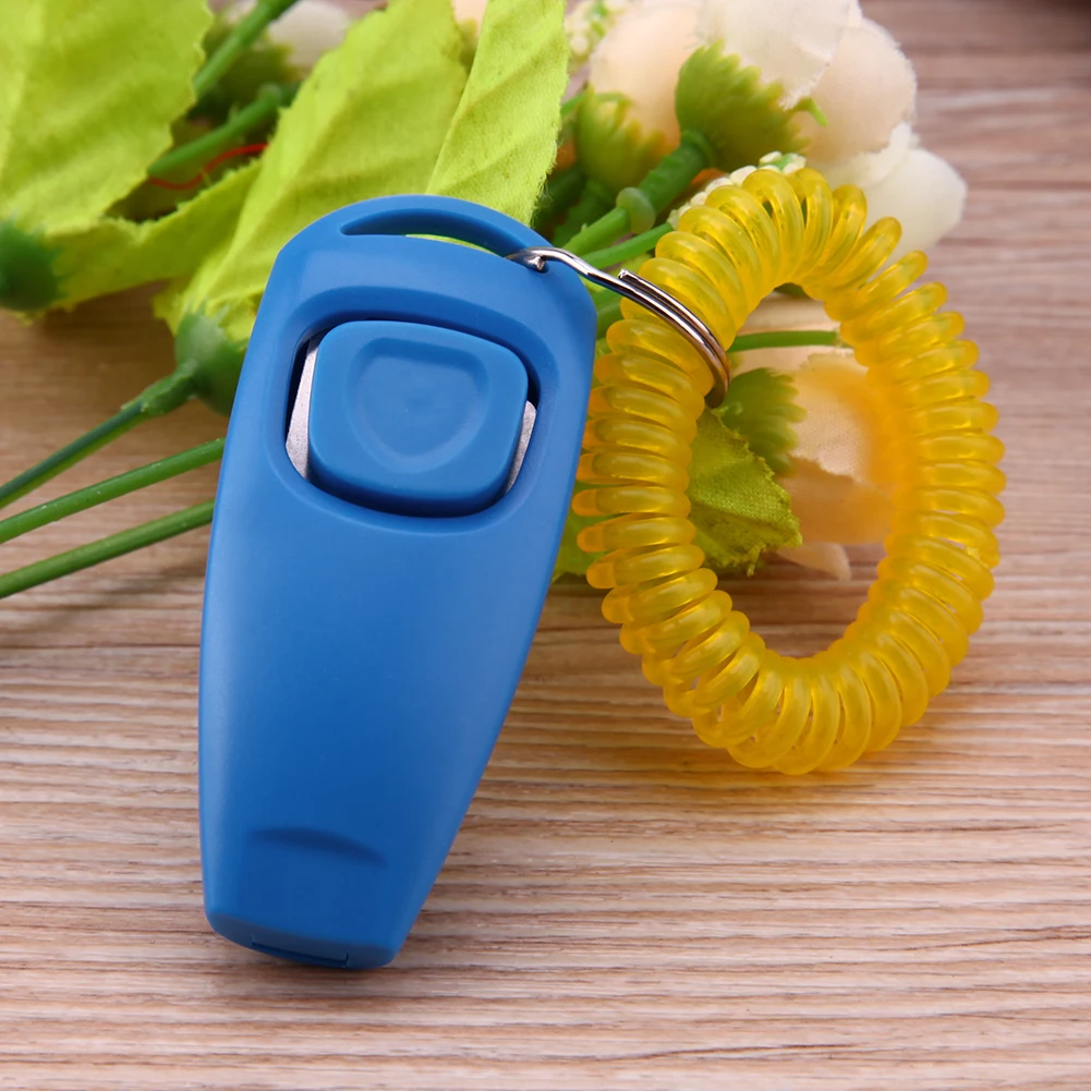 Dog Training Clicker Pet Cat Plastic New Dogs Click Trainer Aid Tools Adjustable Wrist Strap Sound Key Chain Dog Supplies dog agility training set