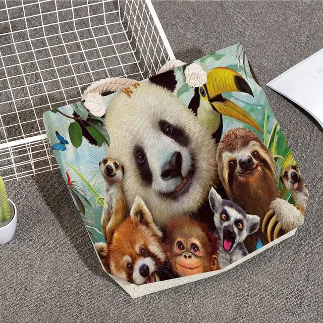 女性のためのかわいいパンダのプリントが施されたハンドバッグ