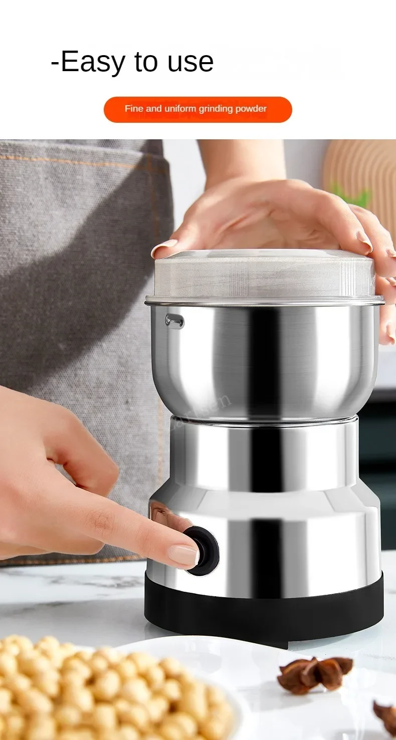 Mini Electric Grinder Household 300ml Ultrafine Baby Food Pulverizer Coffee Grinder Spice Pepper Grinder Grain Mill 2/4 Blades
