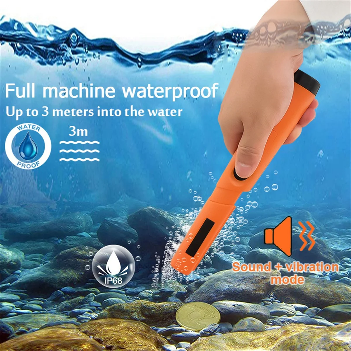TC-110 Handheld Metal Detector Positioning Rod with Anti-Scratch Protection Cover Metal Pinpointing IP68 Waterproof 1