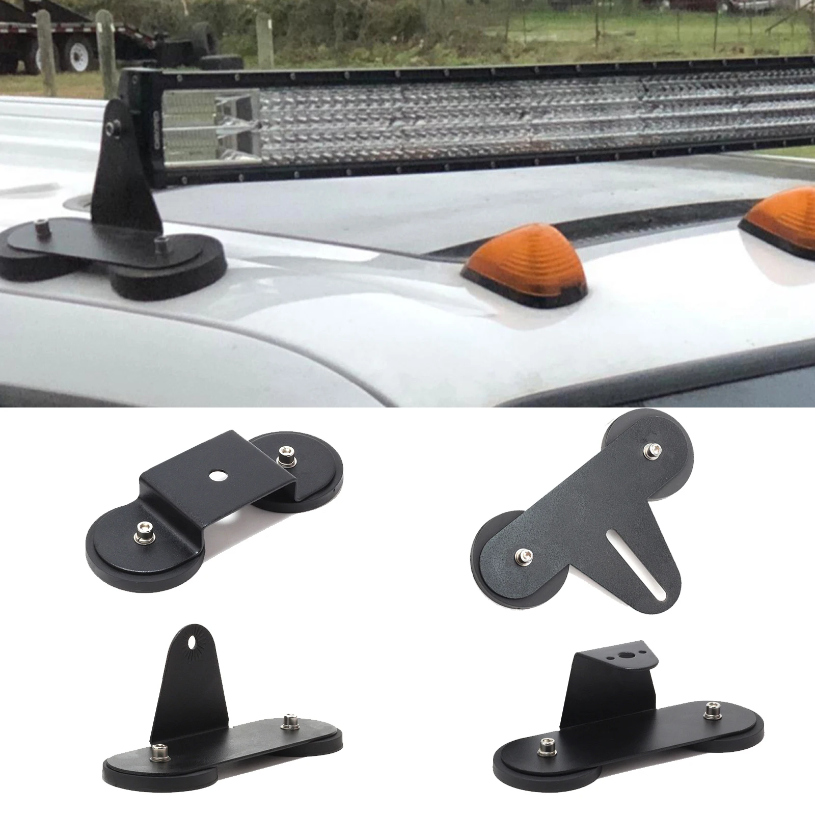 2 Pezzi Barra Luminosa A Led Per Tetto Auto Forte Base Di Montaggio Con Staffa Magnetica Per Montaggio Su Barra Luminosa Fuoristrada Camion Utv Atv Fi