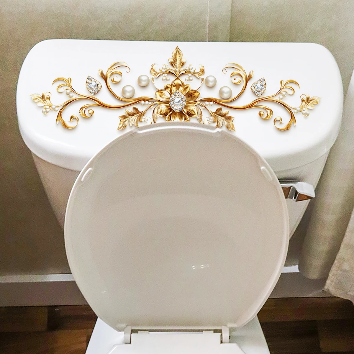 Toilet Stickers Crown Bathroom Toilet Bucket Decorative 1PC