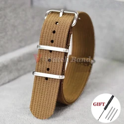 Premium Nylon Military Sport Watchband and Bracelet Replacement - 22mm (Dark Khaki)