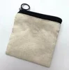 10pcs Sublimation Linen Fabric 3D 10cm x 10cm Sublimation Small Cute Coin Pouch Blanks with Zipper for HTV/DTF Printing Bulk 1