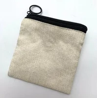 10pcs Sublimation Linen Fabric 3D 10cm x 10cm Sublimation Small Cute Coin Pouch Blanks with Zipper for HTV/DTF Printing Bulk 1