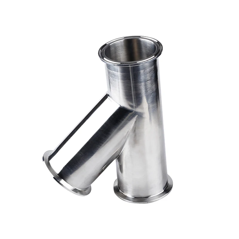 

19mm-108mm Pipe OD 1.5" 2" 3" 4" Tri Clamp Oblique Y Shaped 3 Way SUS 304 Stainless Sanitary Fitting Spliter Homebrew Beer Wine