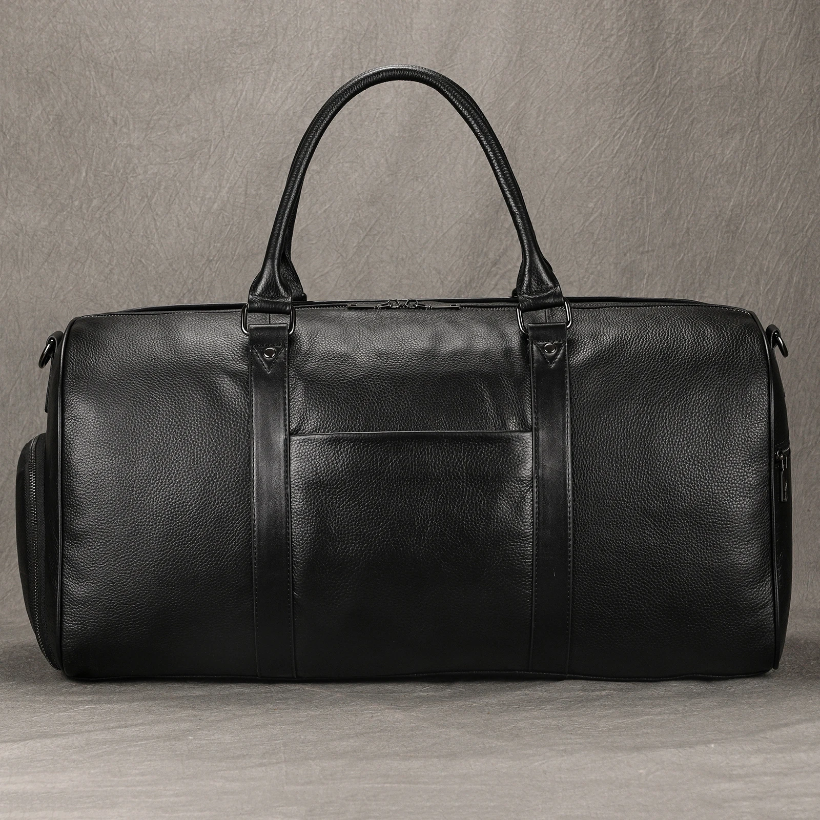 Men Genuine Leather Travel Bag Duffel Large Capacity Travel Handbag Black Man Weekend Bag Carry On Luggage fitness bag sport bag travel bag