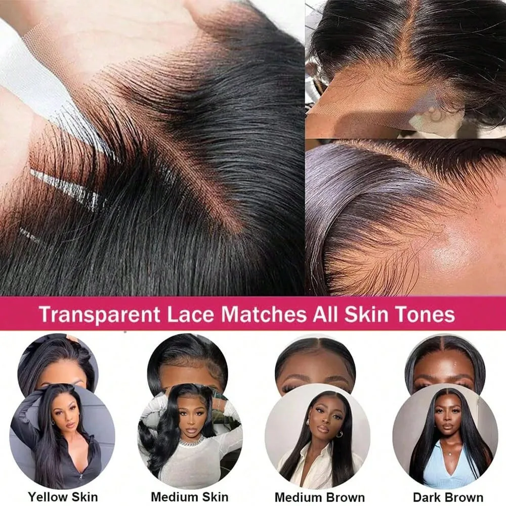 28 Inch Natural Black Lace Front Wigs Human Hair Pre Plucked Full Density Body Wave Lace Front Wigs Human Hair13x6 Wig 13x4 HD Transparent Full Frontal 5x5 Natural Wig For Woman Halloween Season 6