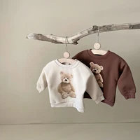 Baby Clothes Little Bear Print Casual Sweater Autumn Winter Thick Girls  Shirt Boys Pullover Tops Soft Comfortable 3