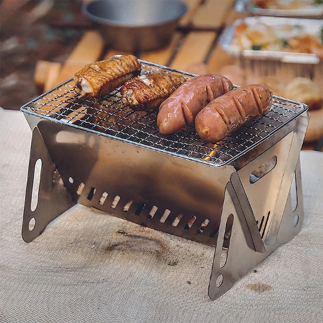 Hordozható Összecsukható Barbecue Grill Fűtő Kályhák Multifunkciós Kemping Bbq Rack Nettó Tűzifa Kályha Rozsdamentes Acél - Image 6