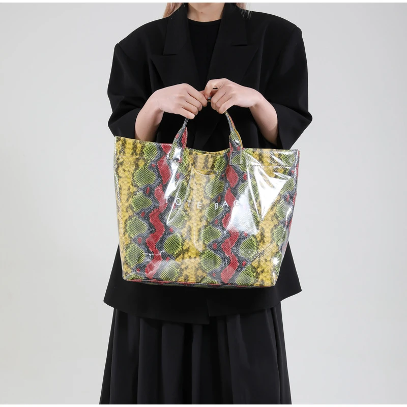 2025, neue Hobo-Einkaufstasche mit Schlangenhautmuster, trendige Damen-Handtasche mit Griff oben, große Kapazität, Briefdruck, Pendler-Einkaufstasche – Detail 17