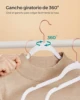 SONGMICSHOME Velvet Hangers 50 Pack, Non-Slip Hangers with Rose Gold-Colored Swivel Hooks, Slim Space-Saving Hangers 5