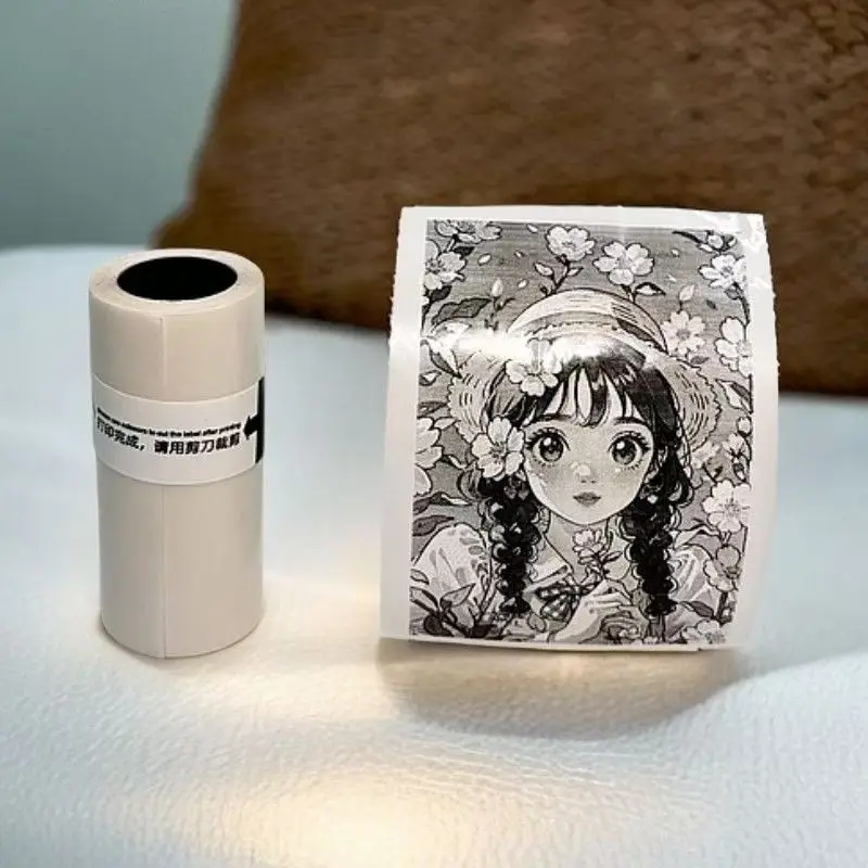 57x25mm 열 접착 필름 롤 - 휴대용 포토 프린터용 투명 방수 스티커