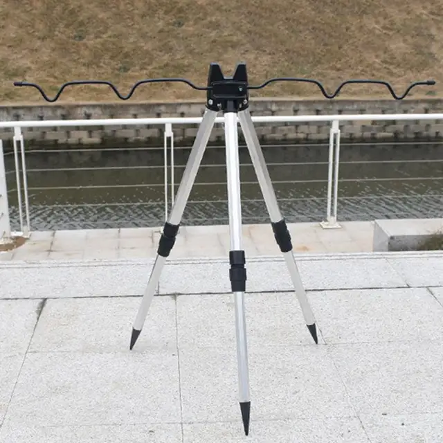 Accessoire Pêche Portable Support De Canne à Pêche Télescopique - Alliage D'aluminium - Hauteur Max 124 Cm - Trépied Stable - Pour Pêche En Mer Ou Rivière Accessoire Pêche Mer