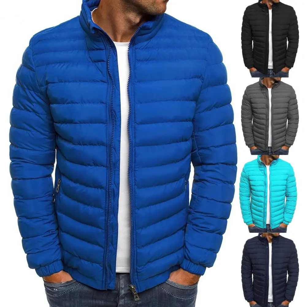 Lässige Puffer jacke einfarbige Winter Parka Jacke Reiß verschluss taschen Parka Jacke