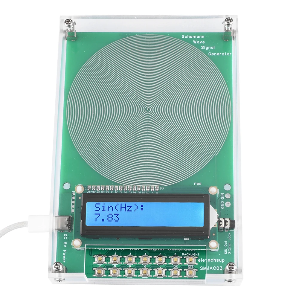 초저주파 펄스 오디오 공명기, C타입 인터페이스, 7.83Hz 슈만 파, 0.01Hz ~ 100000Hz 조정 가능