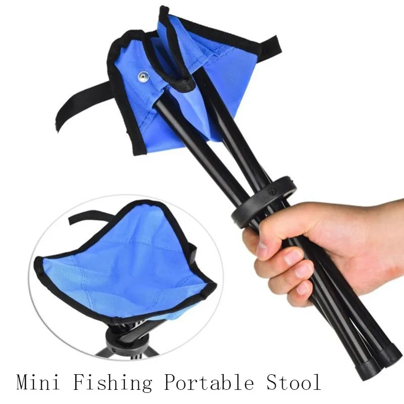 Petit tabouret pliant 3 pieds pour pêche et camping - Siège portable activités plein air