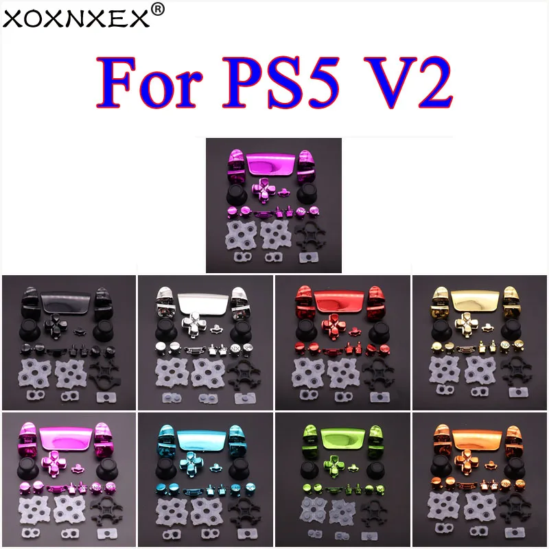 Pulsanti Set Completo L1 R1 L2 R2 Trigger D-Pad Per Controller Ps5 V2 2.0 Thumb Sticks Joystick Cap Gomma Conduttiva