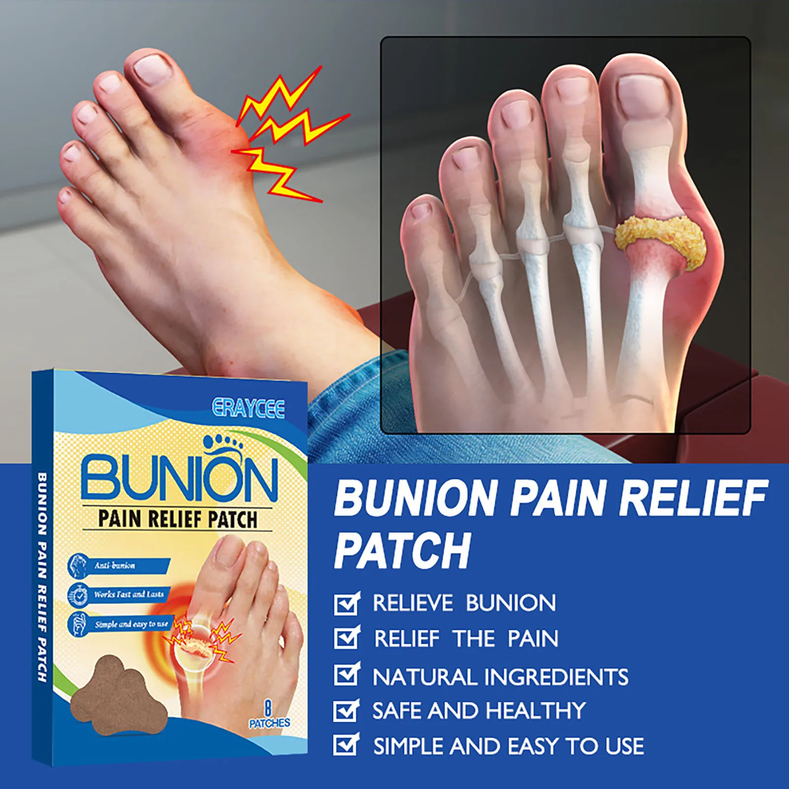 24pcs Gout Treatment Pain Relief Patch for Limb Stiffness Toe Finger Bunion Hallux Valgus Corrector Patch Arthritis Joint Foot Care hallux valgus toe corrector,wormwood pain relief patch