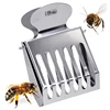 1pcs Bee Queen Cage Transparent Plastic Clip Cage Bee Catcher Box Stainless steel clamp Beekeeping Equipments Beekeeper Equip 1