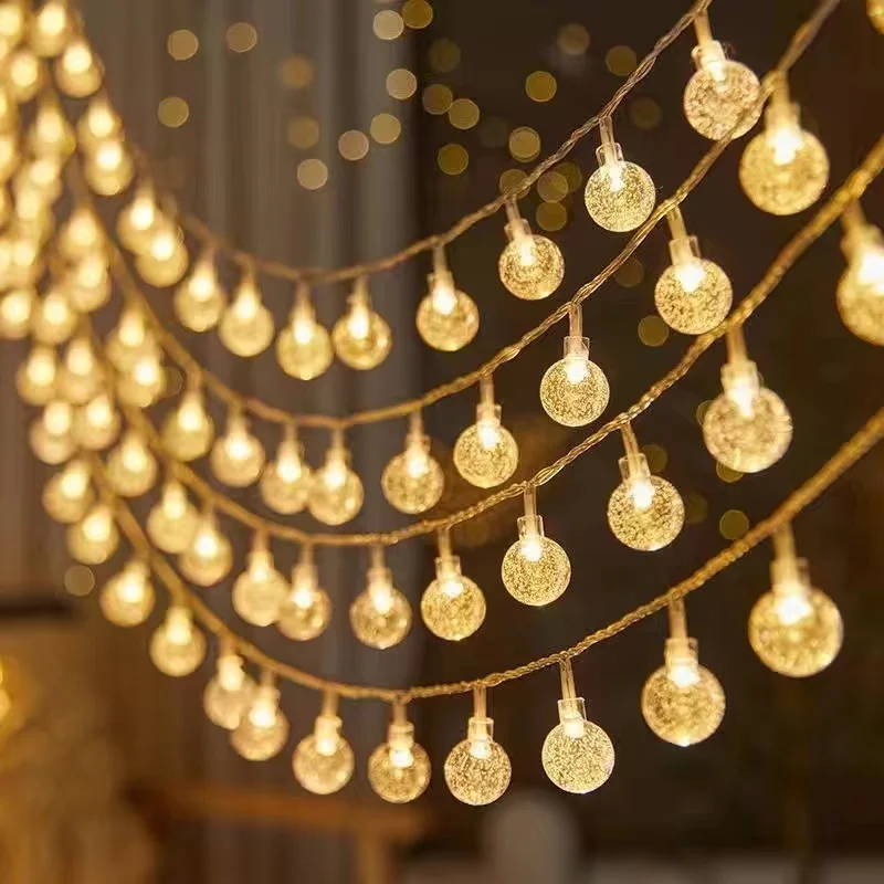 

Solar String Lights 100 Leds Outdoor Crystal Globe Lights with 8Modes Garland Light Fairy Lights Garden Christmas Decor