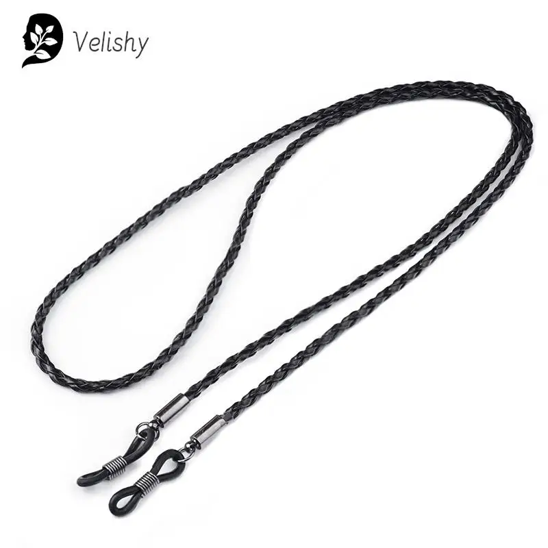 Glasses Straps Thick Twist Sunglasses Leather Rope Chain Eyewear Braided Lanyard Strap Outdoor Sports Non-slip