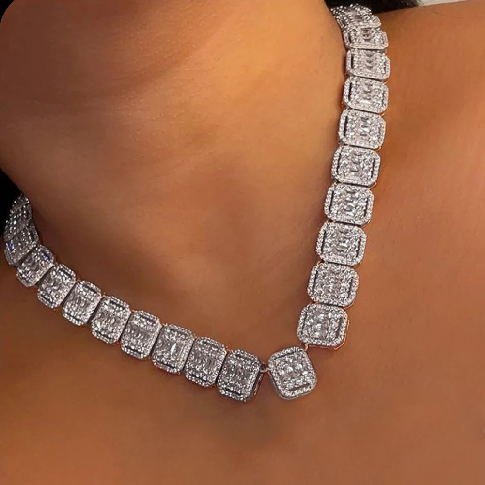 CRAFTD London ネックレス BAGUETTE LINK ICED NECKLACE 50cm ICED Tennis Chains, Necklaces and Pendants | CRAFTD London