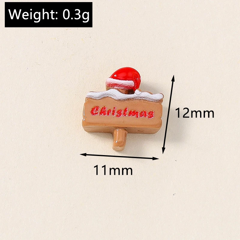 Leslie 10 Stück Neue Harz-Weihnachtsanhänger mit Hirsch, Glocke, Lebkuchenmann, Schneemann, Weihnachtsmann, Flache Cabochons für DIY-Schmuckherstellung – Detail 19