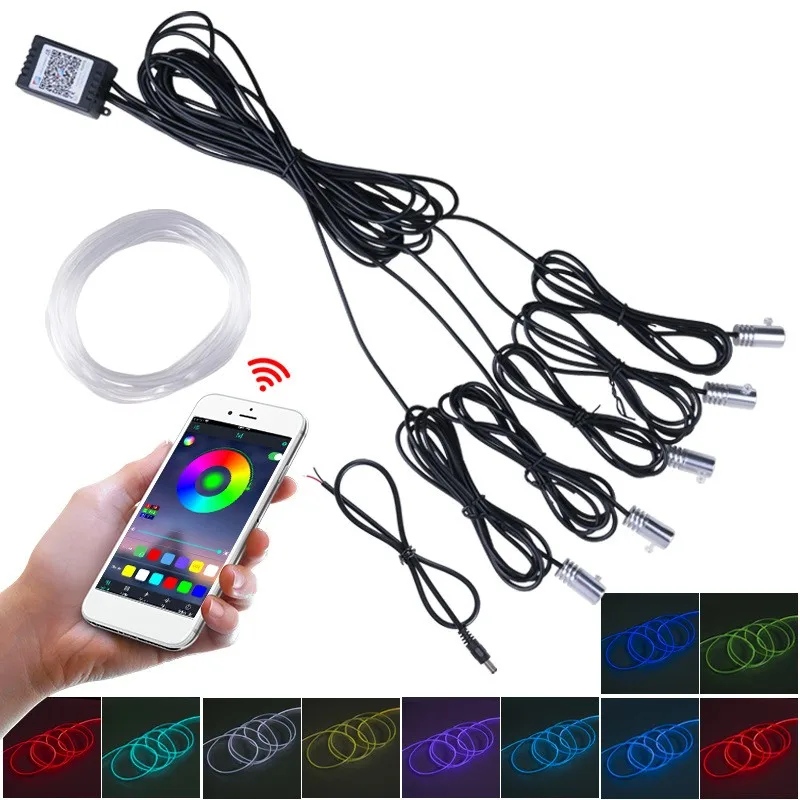 5 In 1 Rgb Led Atmosphere Car Light Interior Ambient Light Fiber Optic
