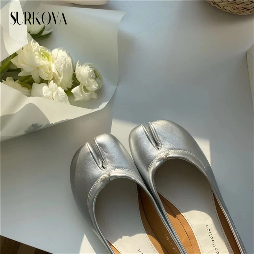 new-concise-style-chic-personality-split-toe-trotter-shoes-super-soft-ballet-shoes-single-shoes-women's-comfort-sheepskin-flats