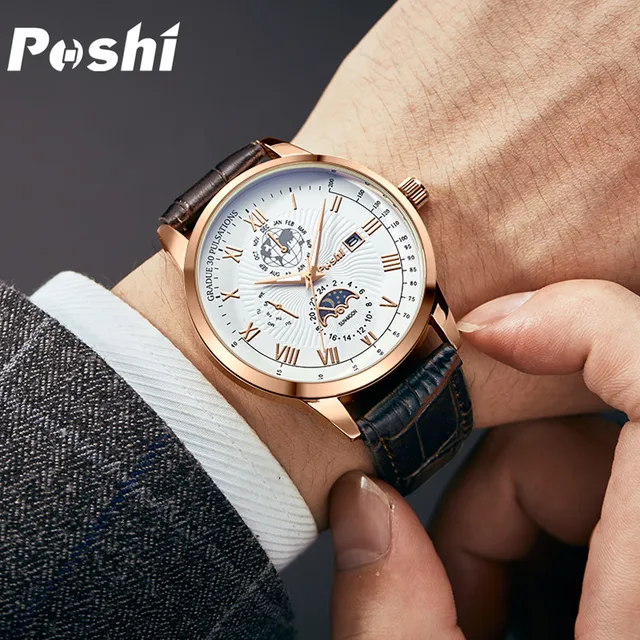 Swiss Brand POSHI Men Watch Fashion Top Luxury Sport Men's Wristwatch Waterproof - Image 4